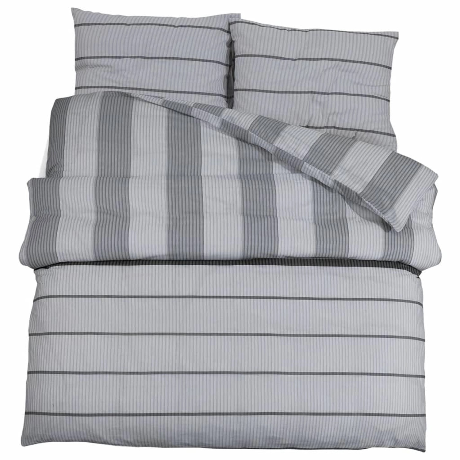 vidaXL Bettwäsche-Set Grau 260x240 cm Baumwolle 136438 günstig online kaufen