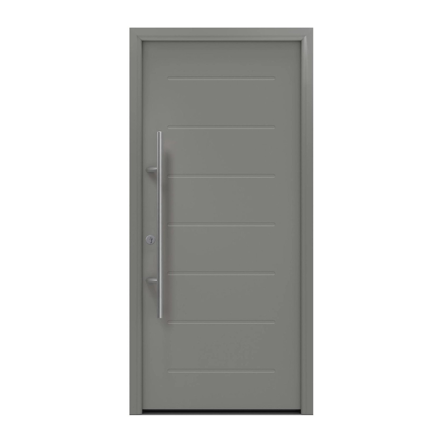 EcoStar Haustür Isopro Secur IPS 015 Graualuminium 110 cm x 210 cm DIN L günstig online kaufen