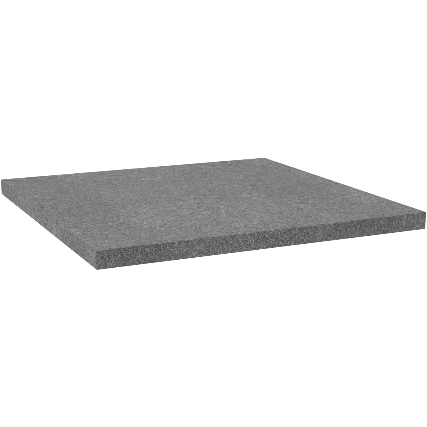 Terrassenplatte Naturstein, anthrazit-grau, 60x60x3 cm. Geflammte Oberfläche.