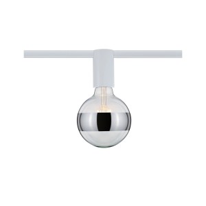 Paulmann URail Spot Ceiling Socket, weiß, für E27 Leuchtmittel, montiert an Schienensystem.