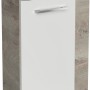 Fackelmann Waschbeckenunterschrank SBC Eiche Natur, 44 cm breit, mit weißer Tür und Griff.