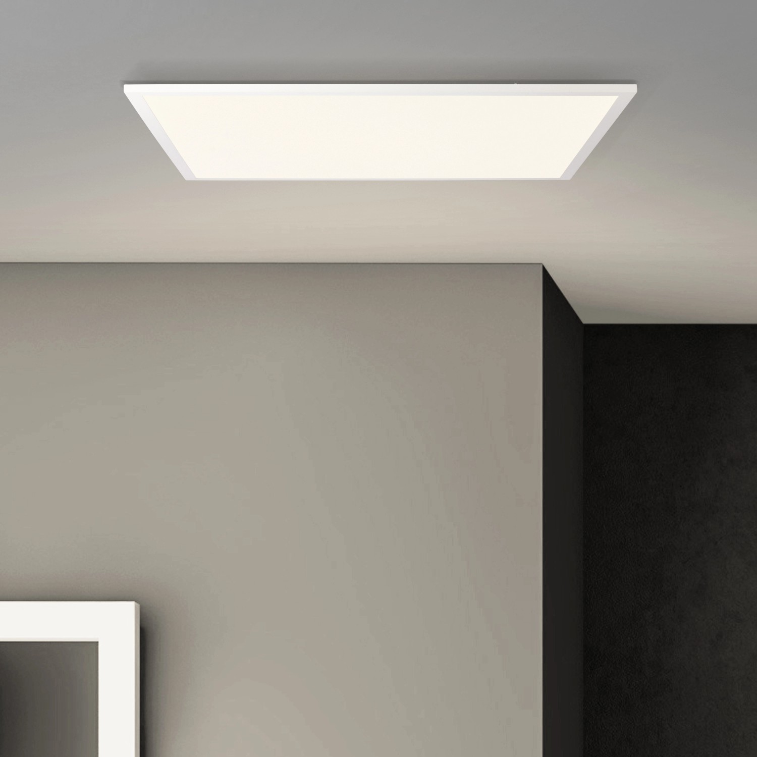 Brilliant LED-Deckenaufbau-Paneel Buffi Eckig 60 cm x 60 cm Weiß Warmweiß