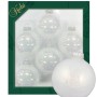 Krebs Glas Lauscha Weihnachtskugeln, 6er-Set, weiße Glaskugeln mit Innenglitter, 7cm.