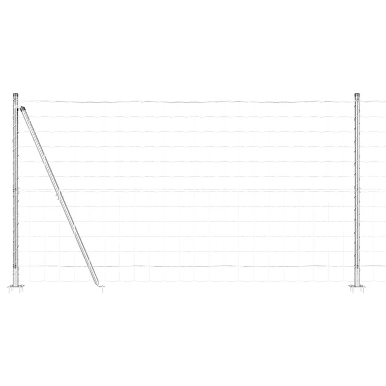 vidaXL Zaun mit Pfosten Silber 1,2 x 10 m Stahl 3351017 günstig online kaufen