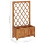 DELUKE Pflanzkasten Mit Spalier WELO Akazienholz Massiv 100x55x28cm Spalier Mit Blumenkasten Hochbeet Mit Rankgitter Rankkasten Gartenspalier_9