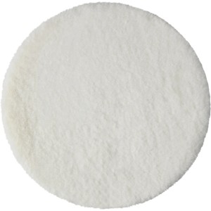 Rundes weißes Kunstfell-Sitzkissen, Ø 35 cm. Flauschiges Polyester-Sitzkissen für Stühle & Dekoration.