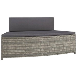 vidaXL Whirlpool-Bänke mit Auflagen 2 Stk Grau Poly Rattan 362263