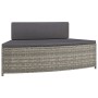 vidaXL Whirlpool-Bänke mit Auflagen 2 Stk Grau Poly Rattan 362263