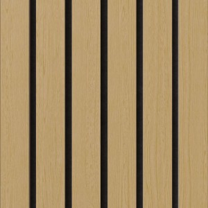 Akustikpaneel Eiche mit schwarzem Filz, brandhemmend, 60x248 cm. Wandpaneel für bessere Raumakustik.
