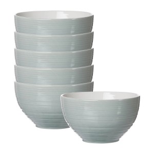 Ritzenhoff & Breker Suomi Müslischalen, 6er Set, Graublau, 14cm, Geschirr aus Porzellan.