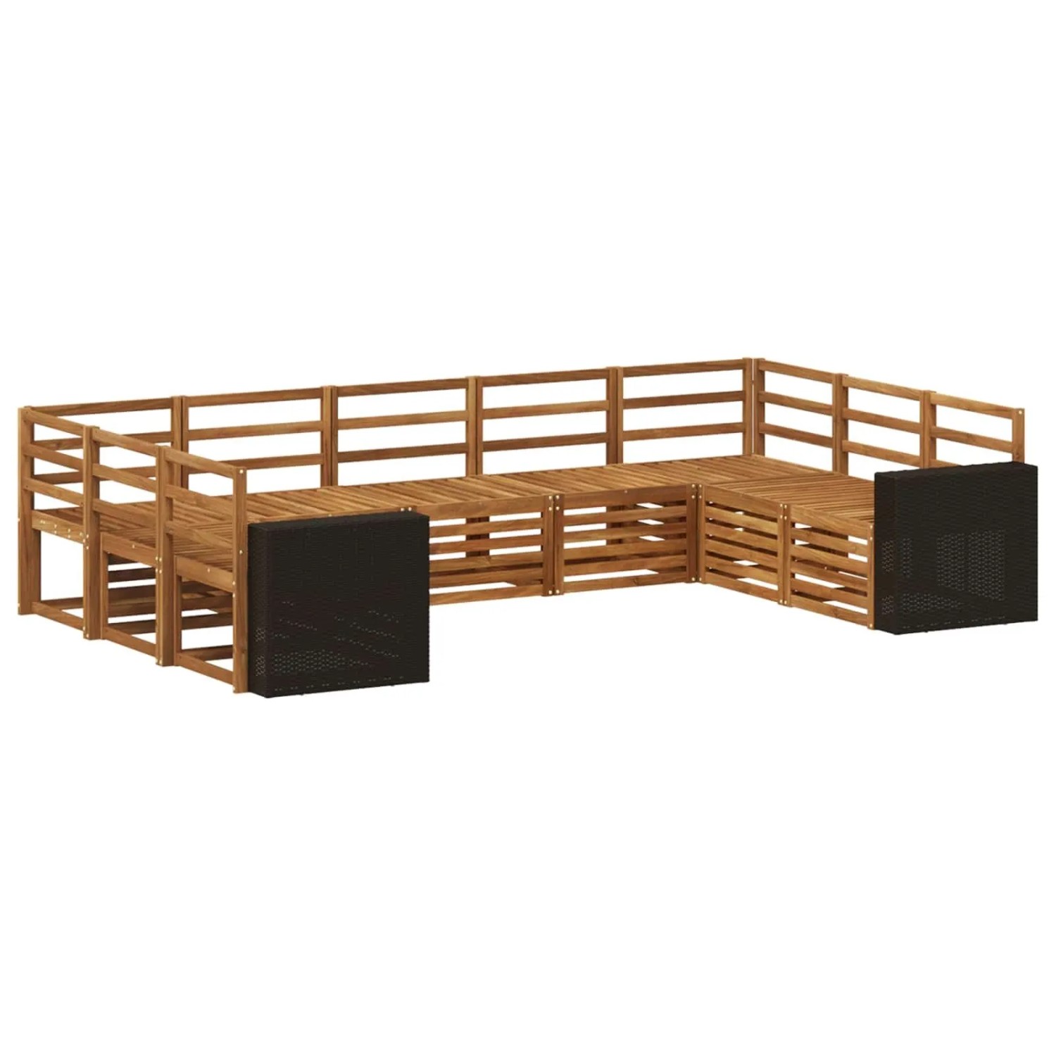 vidaXL Ecksofa Set 9 Stk Natur Massivholz Akazie 3384840