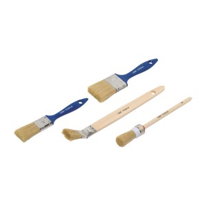 LUX Pinselset, 4-teilig, für Lacke und Universal-Anwendungen. Flach-, Ring- und Plattpinsel.