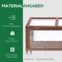 Detailansicht des Outsunny Hochbeets aus braunem Tannenholz mit transparenten PC-Platten. Zeigt robuste Bauweise.