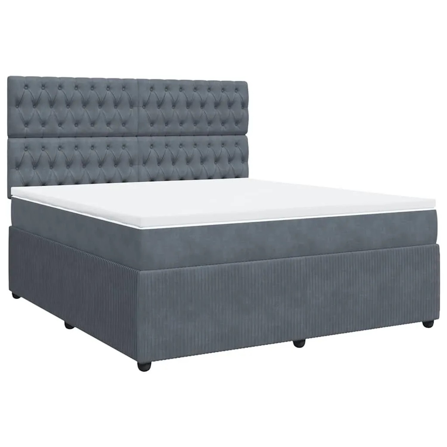 vidaXL Boxspringbett mit Matratze Dunkelgrau 180x200 cm Samt 3292413 günstig online kaufen