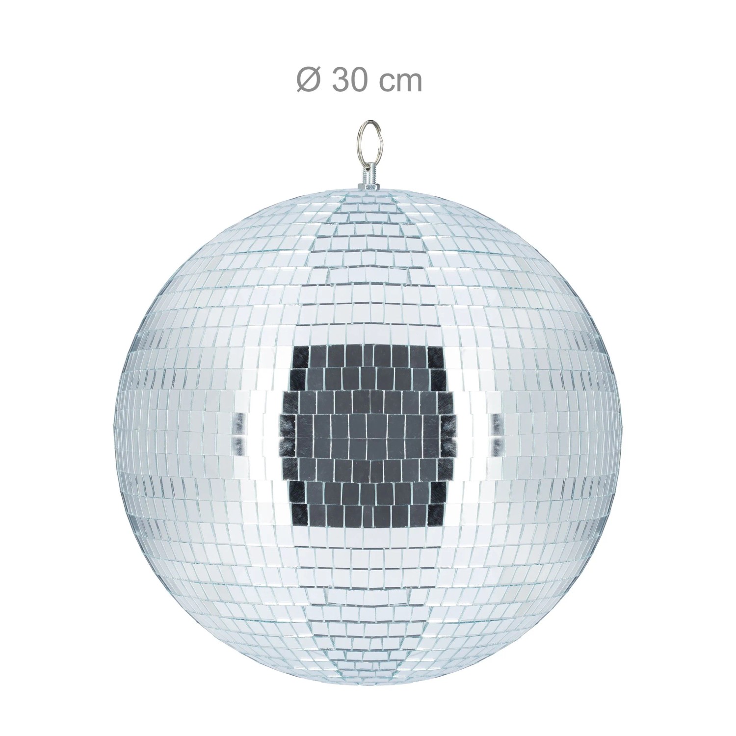 Relaxdays Discokugel Kunststoff Glas Metall Silber mit Öse 30 cm 1,2 kg_4