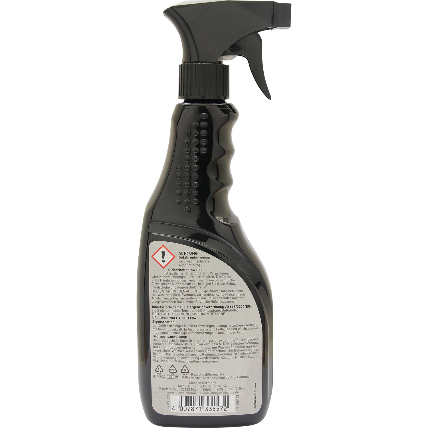 Jamestown Grillrostreiniger, 500 ml Flasche mit Sprühkopf, für die Reinigung von Grillrosten.