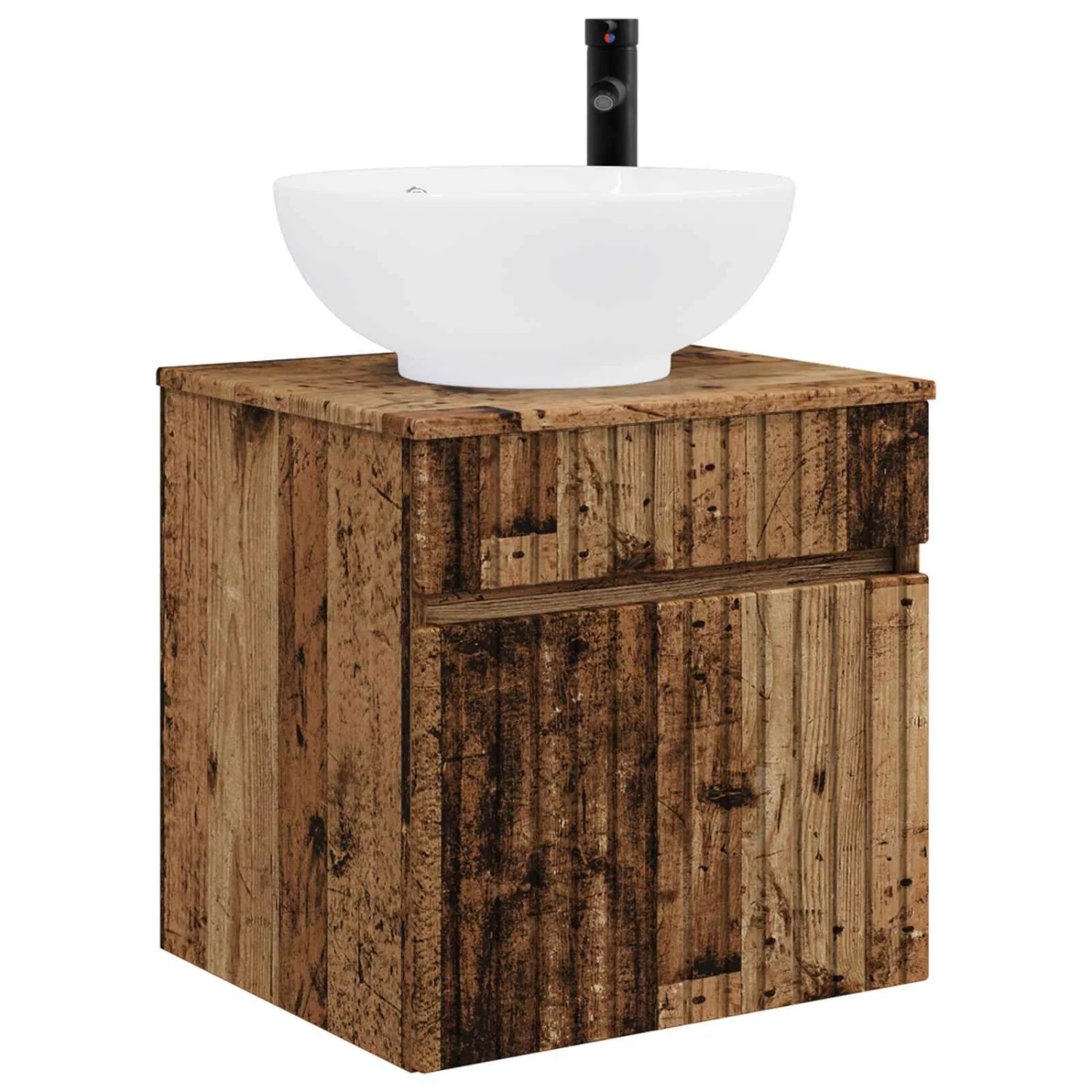 vidaXL Wandmontierte Waschbecken-Vanität Altholz 49 x 44,5 x 66,5 cm 890610