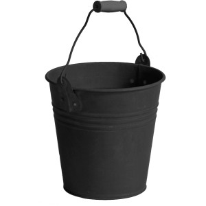 Schwarzer M Collections Pflanzeimer Zink Vintage, 2 l, Ø16 cm, aus Stahlblech für Garten und Balkon.