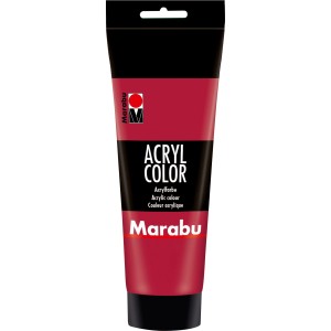 Tube Marabu Acrylfarbe Color, 225ml, Karminrot. Cremige Acrylfarbe für Leinwand, Papier und Holz.