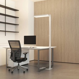Dimmbare, weiße LED-Stehlampe Timon von Arcchio aus Aluminium für das Arbeitszimmer.
