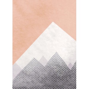 Wandbild Wild and Free Mountain (50x70 cm) mit abstraktem Bergmotiv in Rosa, Weiß und Grau.