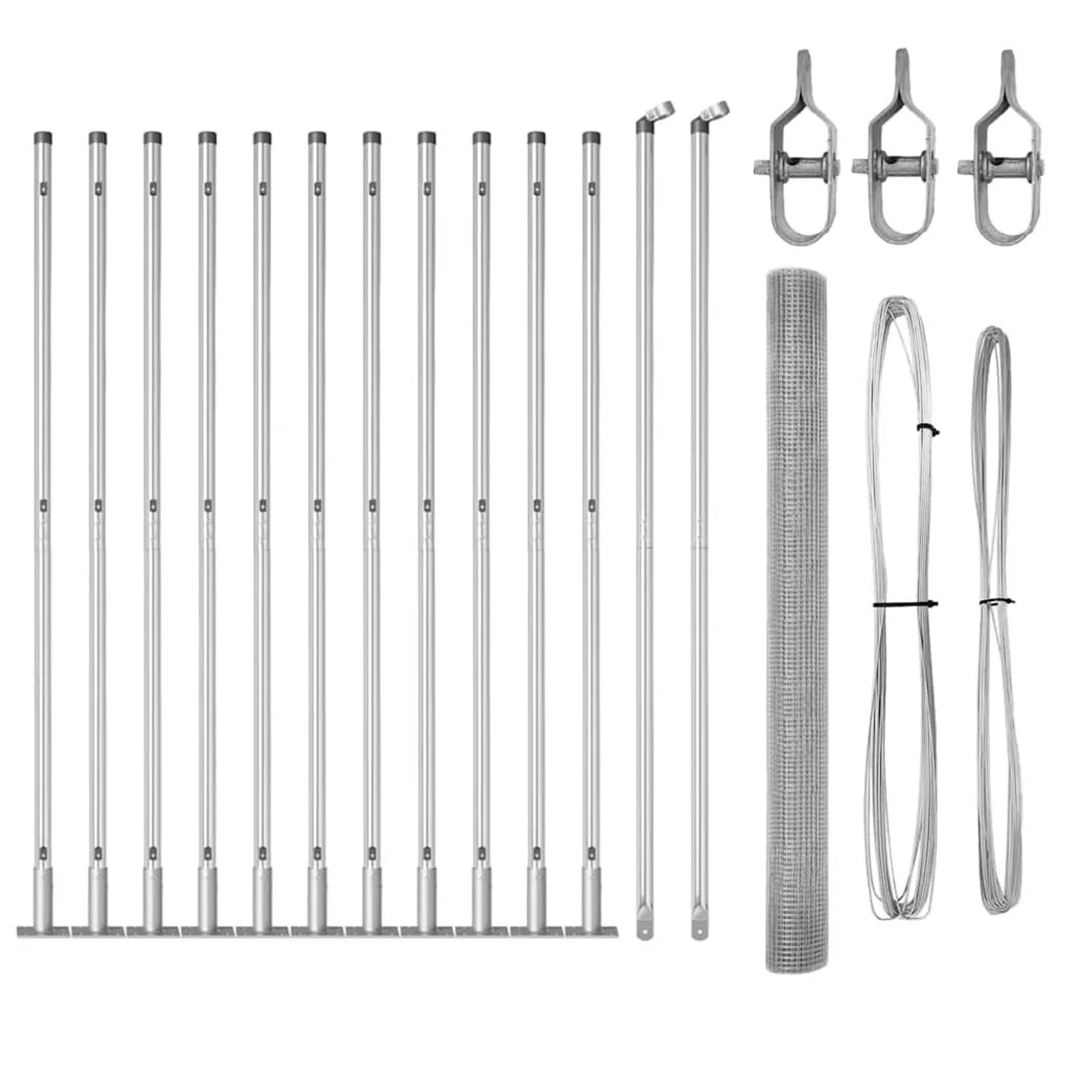 vidaXL Zaunpfosten Silber 25 x 1,4 m 19 x 19 mm Netz Stahl 3352326 günstig online kaufen