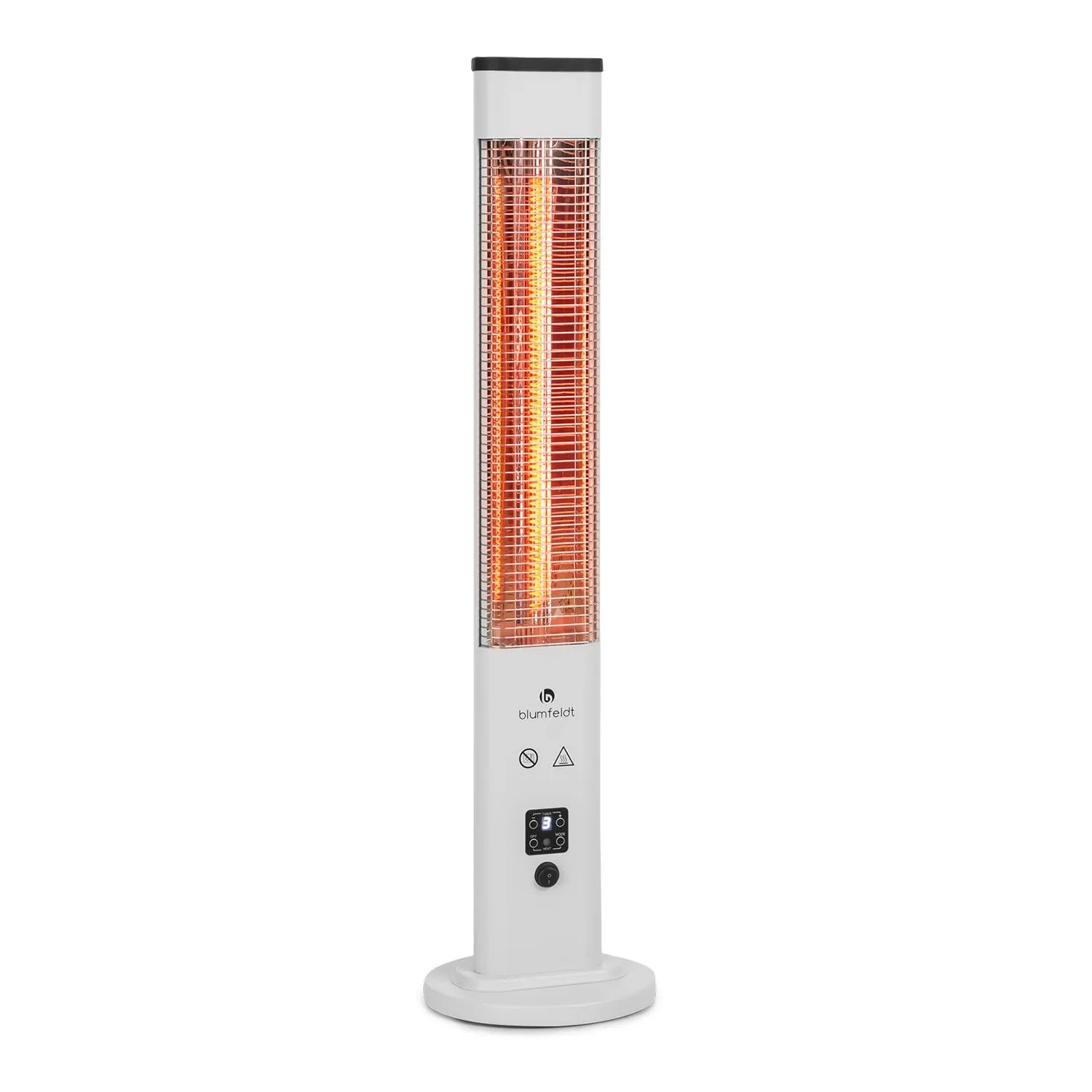 Blumfeldt Heat Guru Plus Outdoor Heizstrahler 1200 W 3 Heizstufen Fernbedienung Weiß