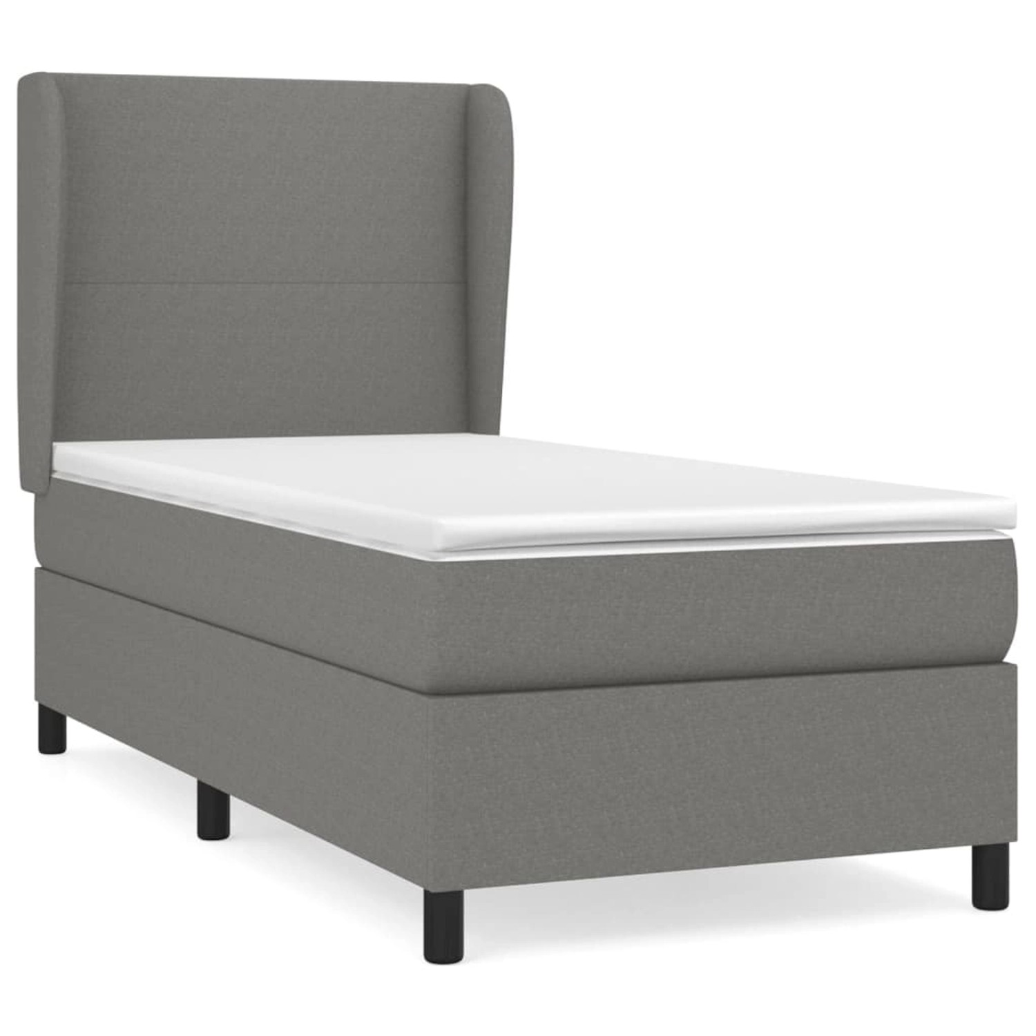 vidaXL Boxspringbett mit Matratze Dunkelgrau 90x200 cm Stoff1395857 günstig online kaufen