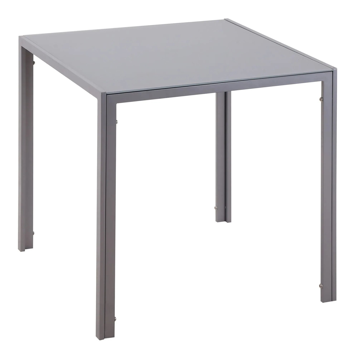 HOMCOM Esstisch für 4 Personen Stahl Hartglas Grau 75L x 75B x 75H cm