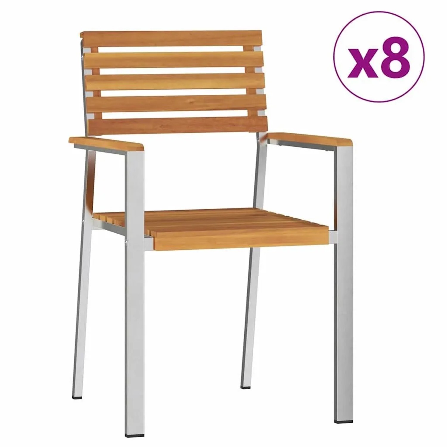 vidaXL Gartenstuhl 8 Stk Braun 56x54,5x87cm Massives Akazienholz 3334848 günstig online kaufen