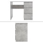 Grauer ML-Design Schreibtisch in Beton-Optik mit 3 Schubladen, ideal als kompakter Arbeitstisch.