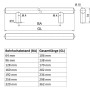 Technische Zeichnung: SOTECH Stangengriff G14, BA 128mm, Edelstahl gebürstet, Maße und Bohrlochabstand.