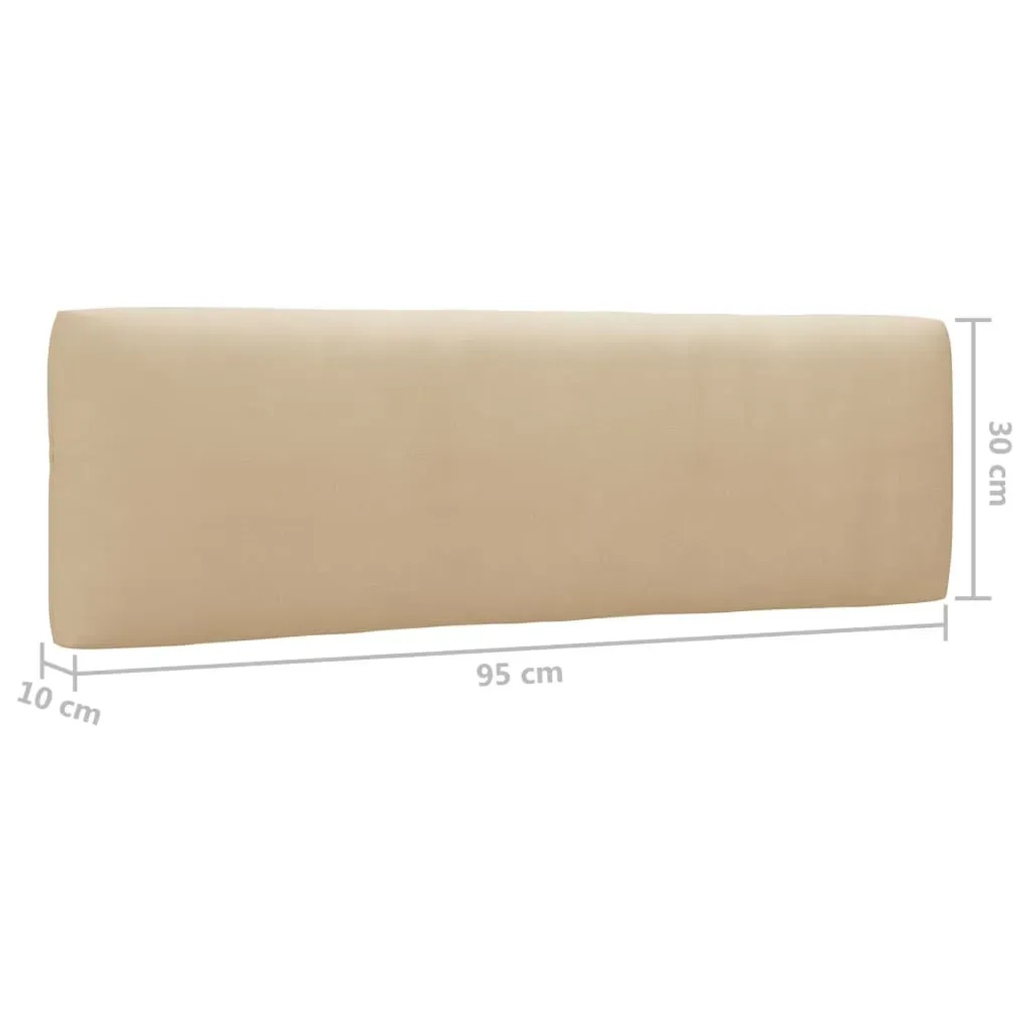 Beige Rückenkissen (95x30x10cm) für vidaXL Paletten-Lounge-Set, Gartenmöbel.