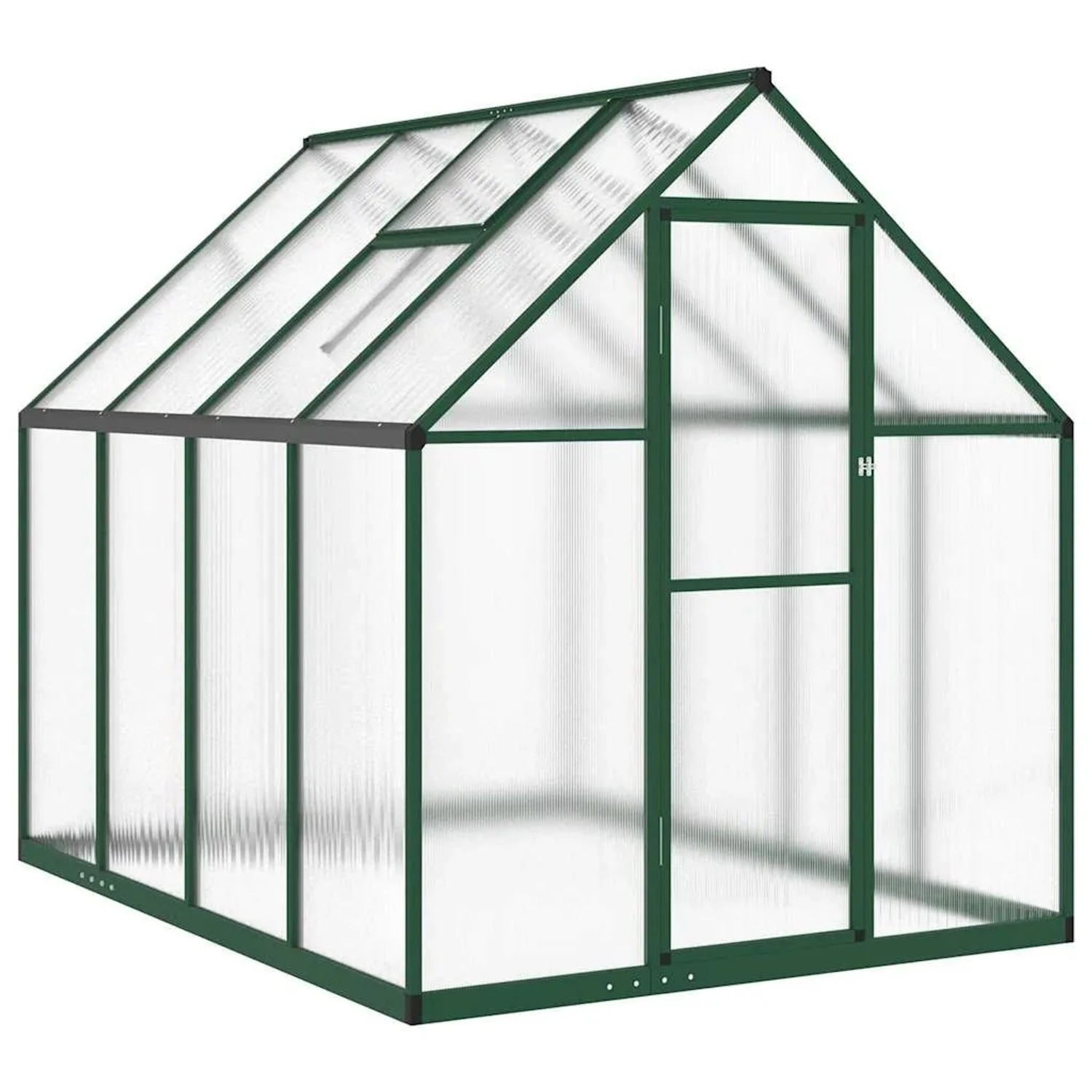 Furnicato Gewächshaus Mit Fundamentrahmen Grün 224x169x195 Cm Aluminimum
