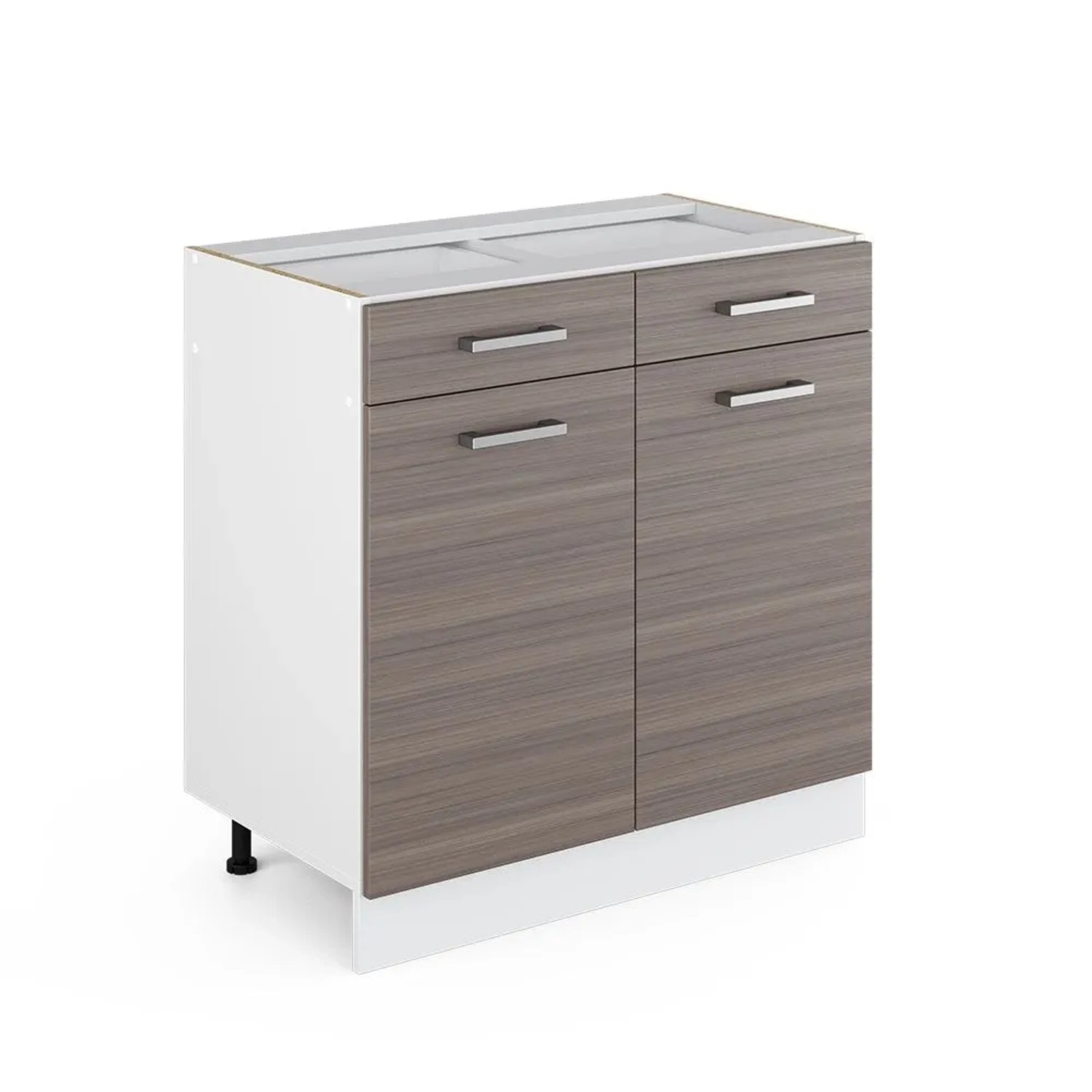 Vicco Küchenunterschrank R-Line Schubladenschrank für die Küche EdelGrau 80 cm ohne Arbeitsplatte