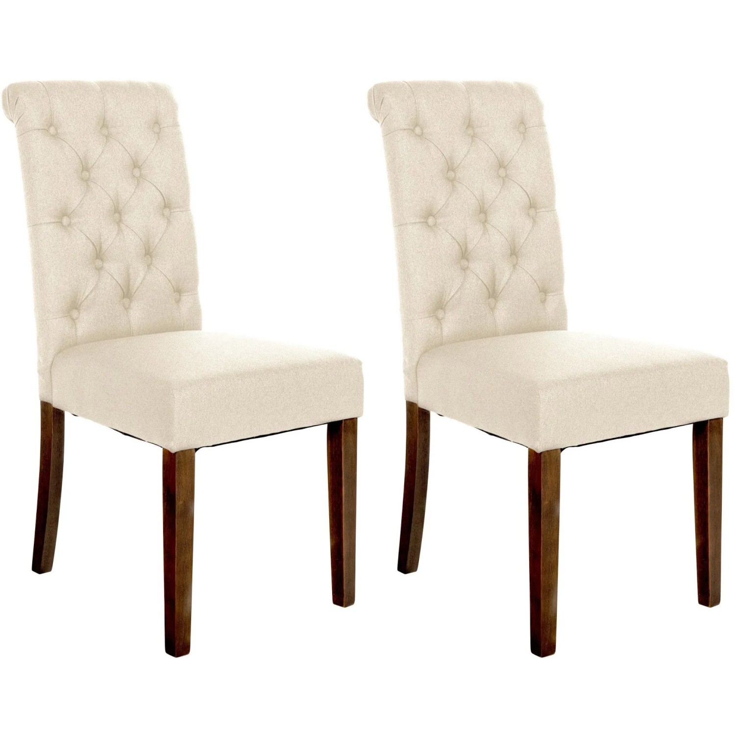 CLP 2er Set Esszimmerstühle Lisburn creme/Stoff