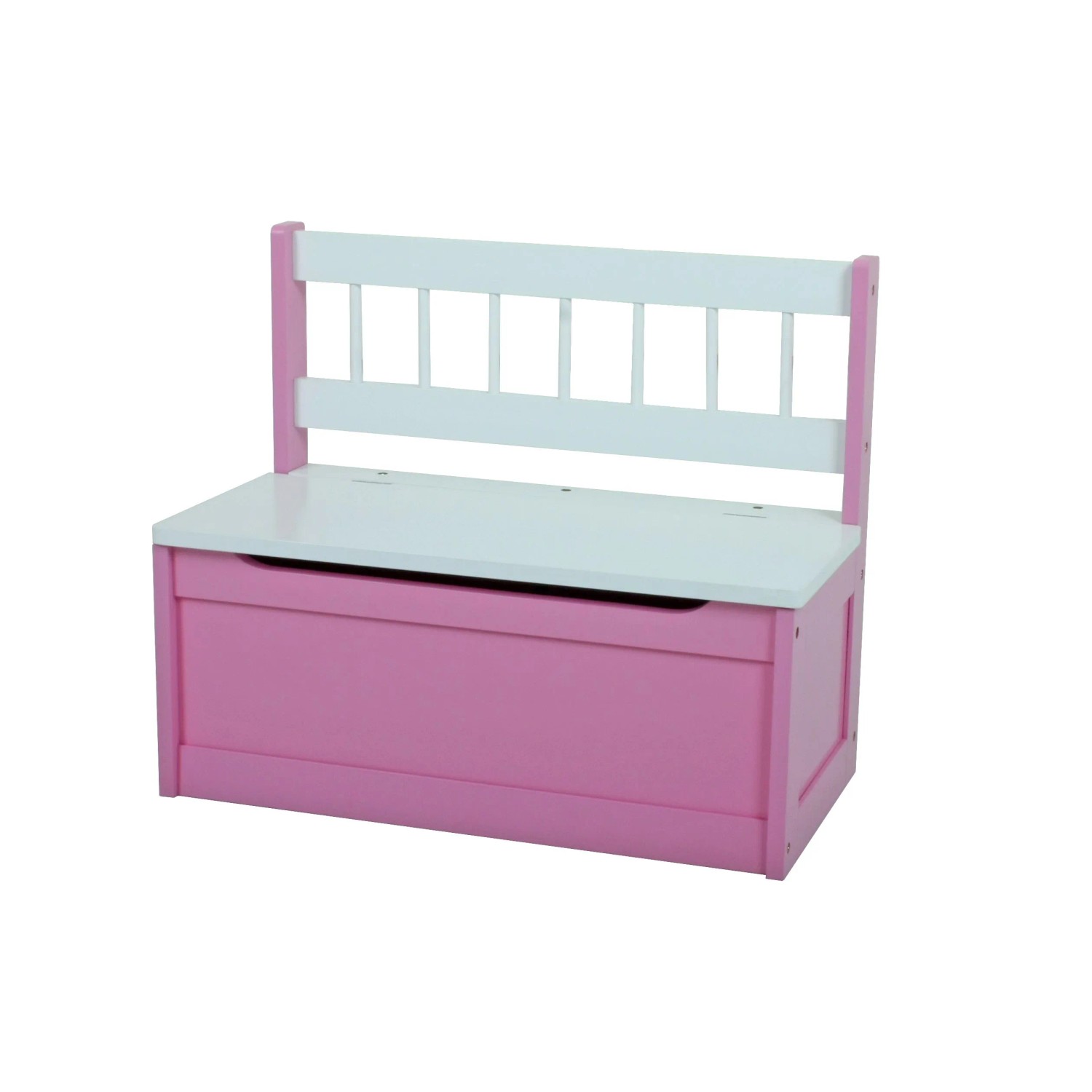 DELUKE Kinder-Truhenbank EMIL 2er-Set Mit Stauraum Holz Pink 50x60x30cm Spielzeugtruhe Mit Sitzbank Holztruhe Kinderzimmer Spielzeugkiste