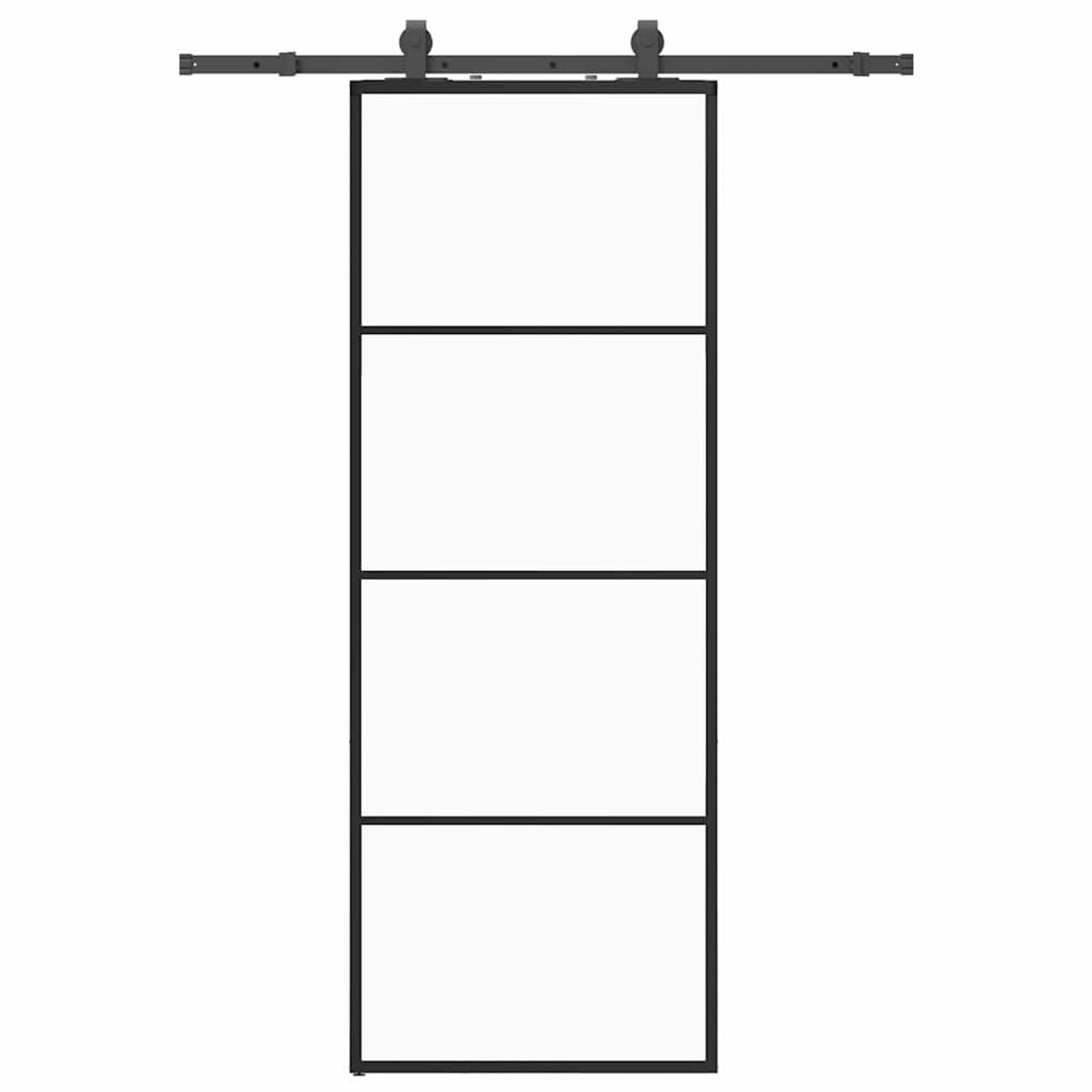 vidaXL Schiebetür mit Beschlag Schwarz 76x205 cm ESG-Glas 3375906 günstig online kaufen