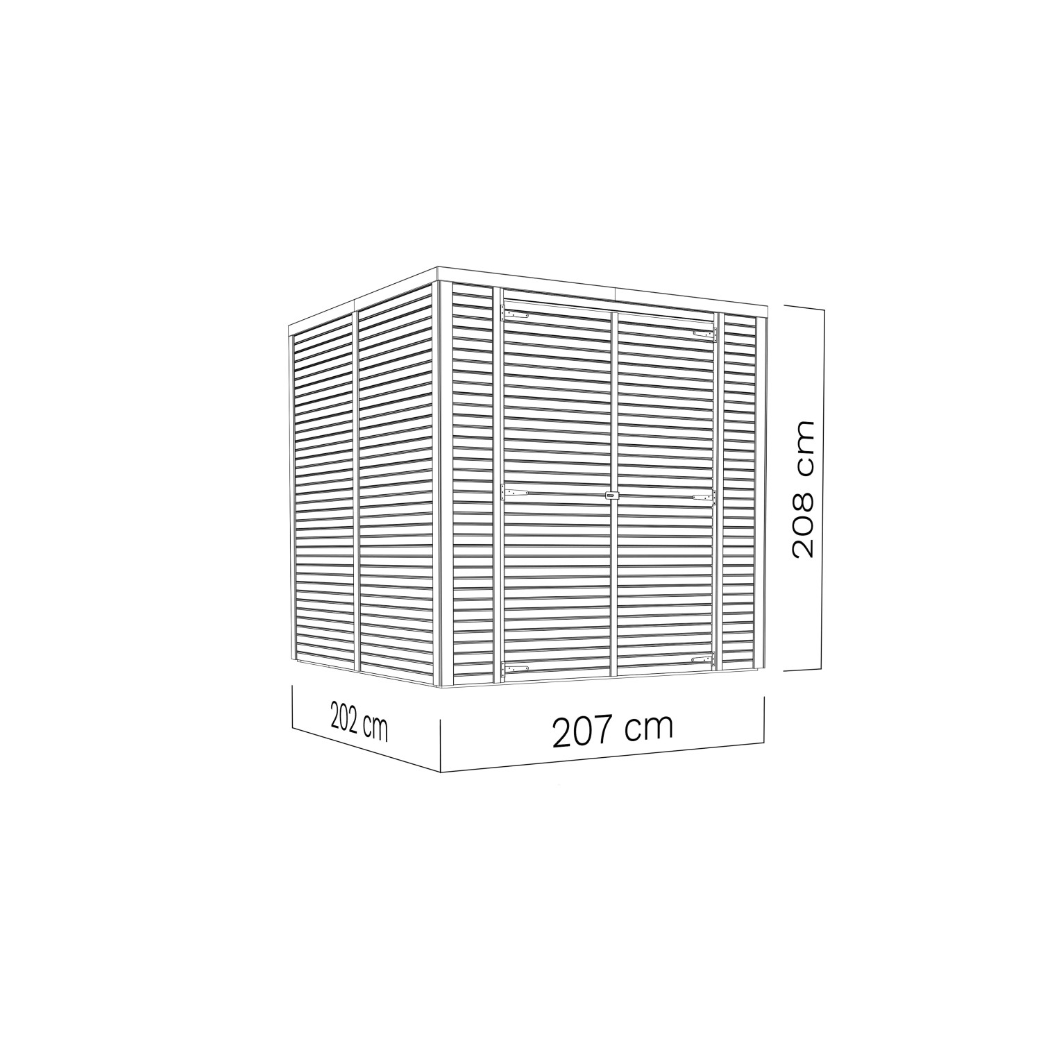 Bertilo Holz-Gartenhaus Box 3, Natur, 208x202 cm, Rhombusprofil, Elementbauweise, FSC®-zertifiziert.