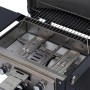 El Fuego Tischgasgrill Smoker Medison, 2 Brenner, silberfarben, mit Grill- und Warmhalterost.