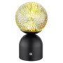 Globo Tischleuchte Julsy, schwarzes Metall, 3D-Effekt, 21 cm. LED-Tischleuchte für stimmungsvolles Licht.