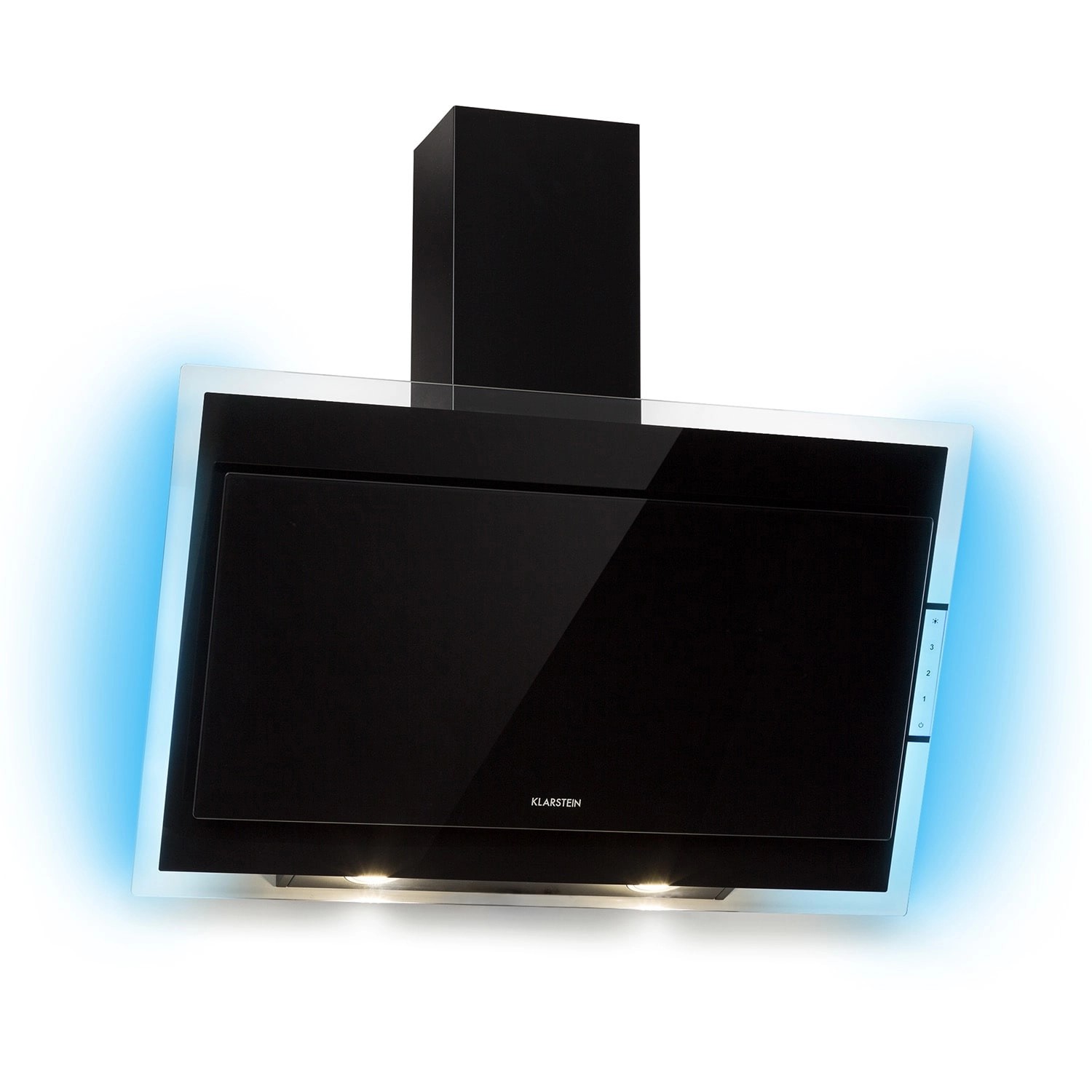Klarstein Mirage 90 Dunstabzugshaube 550 m³/h Touch-Panel RGB-Ambiente-Licht A++ Schwarz