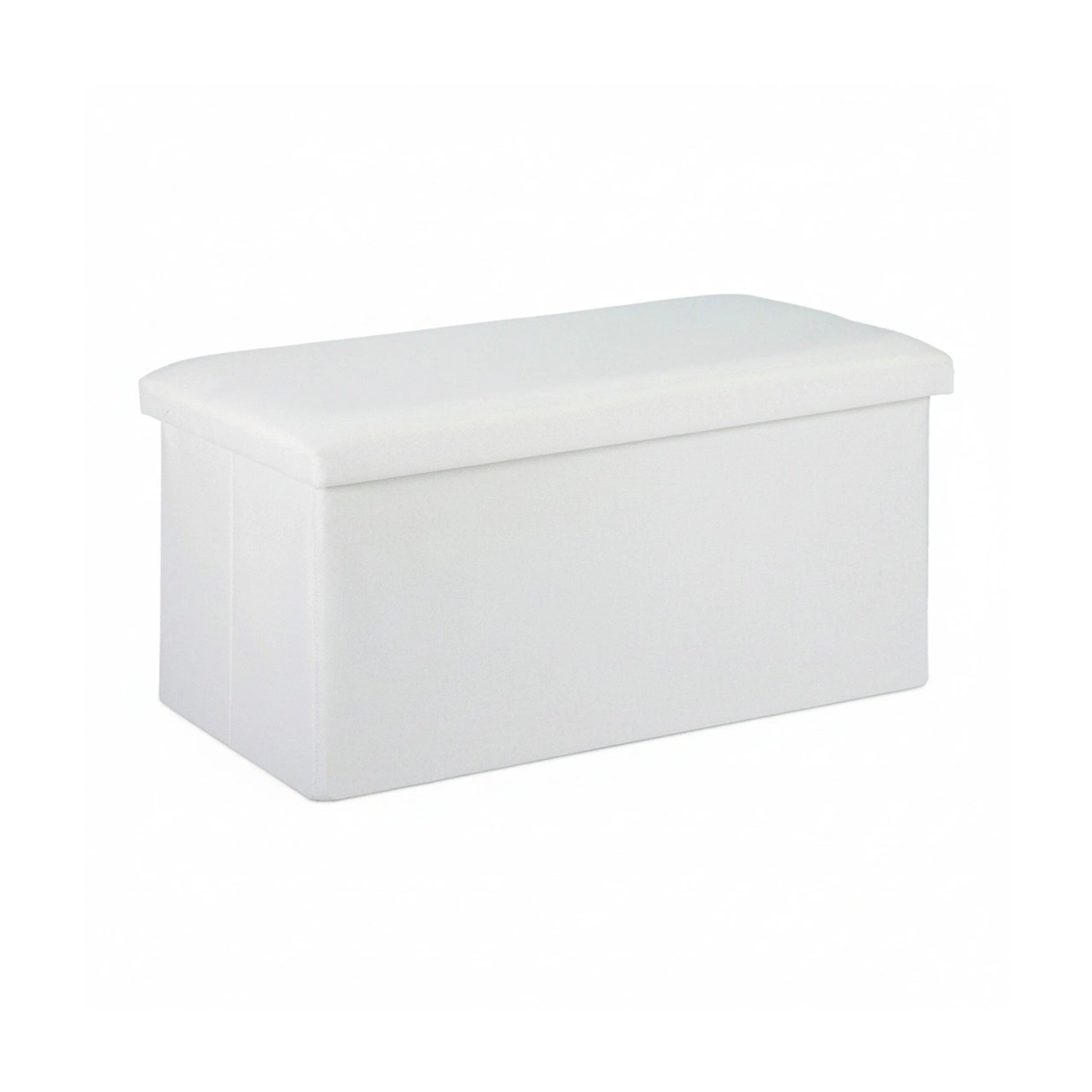 Relaxdays Sitzbank MDF Polyester Schaumstoff Weiß Faltbar mit Stauraum 38 x 76,5 x 38,5 cm 3,9 kg