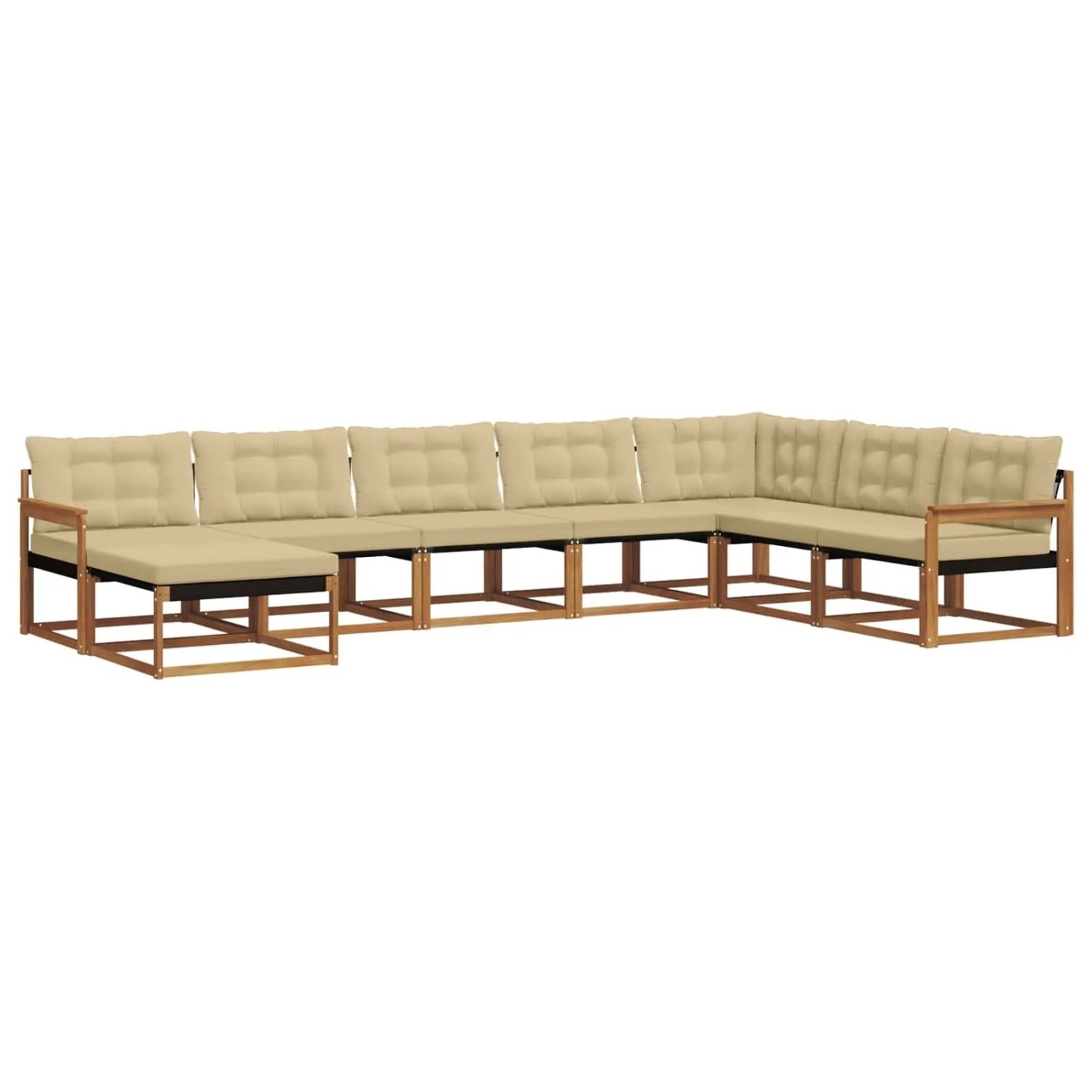 vidaXL Outdoor-Sofagarnitur 24-Tlg Natur und Beige Massivholz Akazie 3369740