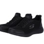 Schwarze Skechers Damen Arbeitsschuhe im Sneaker-Stil mit rutschhemmender Sohle. Ideal für den Arbeitsalltag.