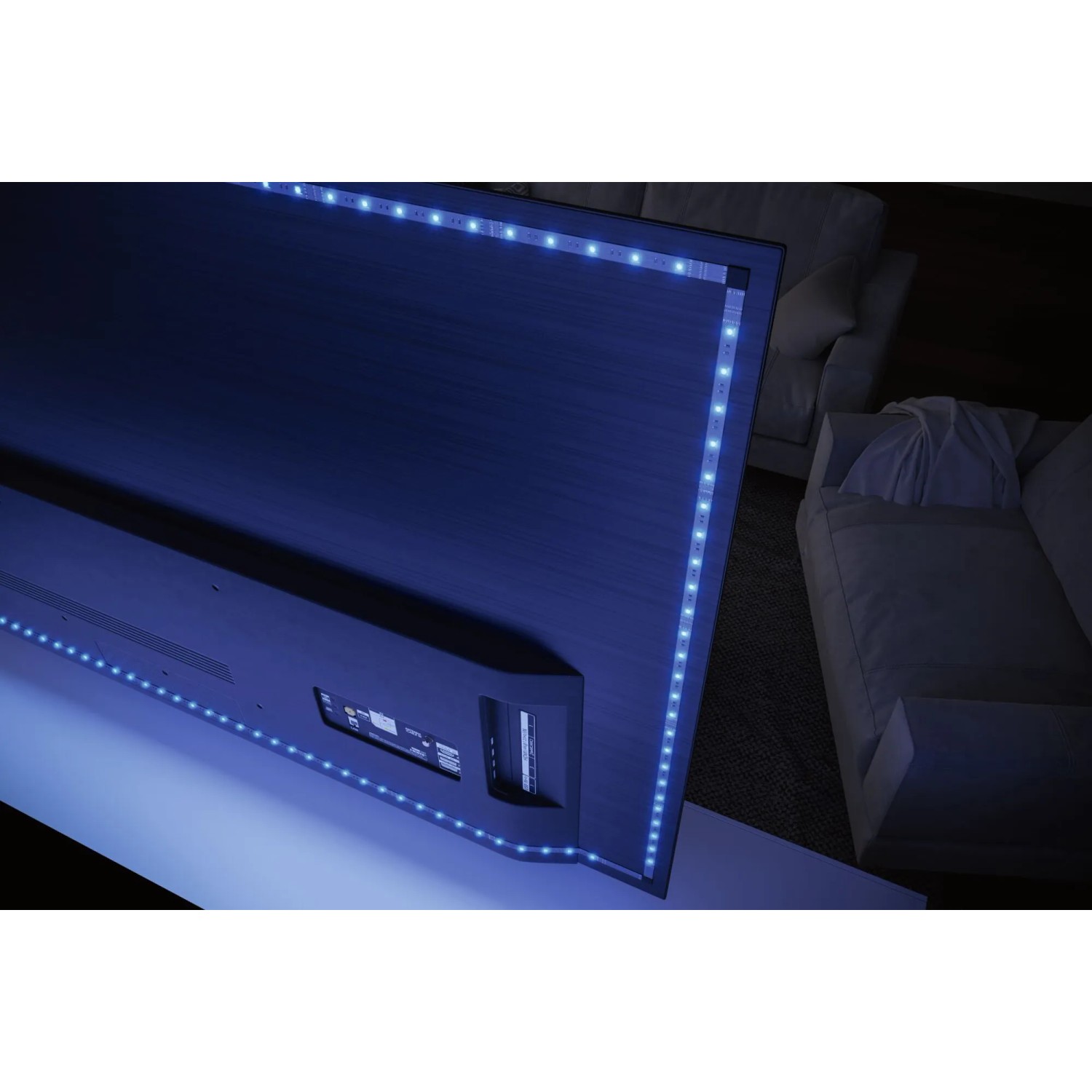 Paulmann MaxLED TV-Hintergrundbeleuchtung für 55 Zoll Fernseher mit blauen LED Streifen.