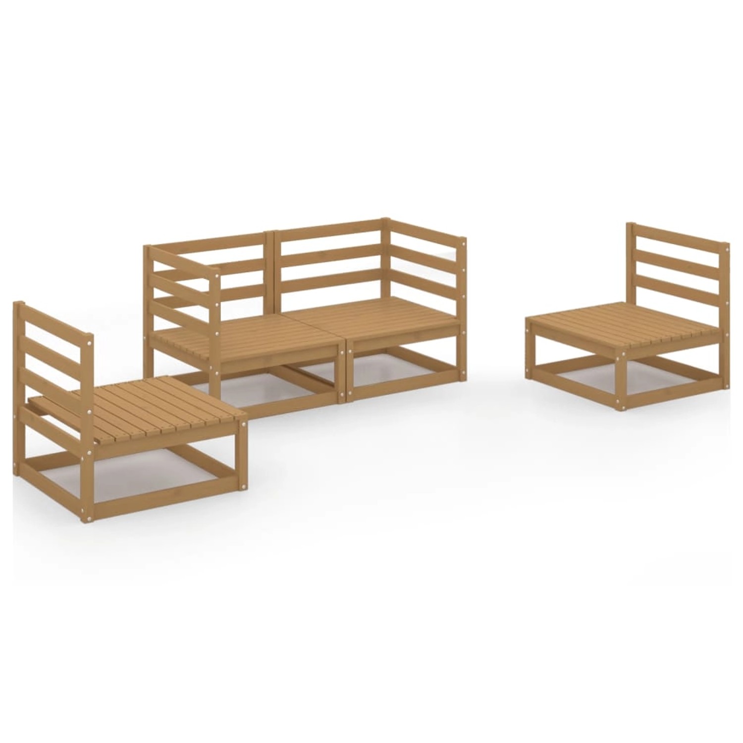 vidaXL 4-tlg Garten-Lounge-Set Honigbraun Massivholz Kiefer Modell 1 günstig online kaufen