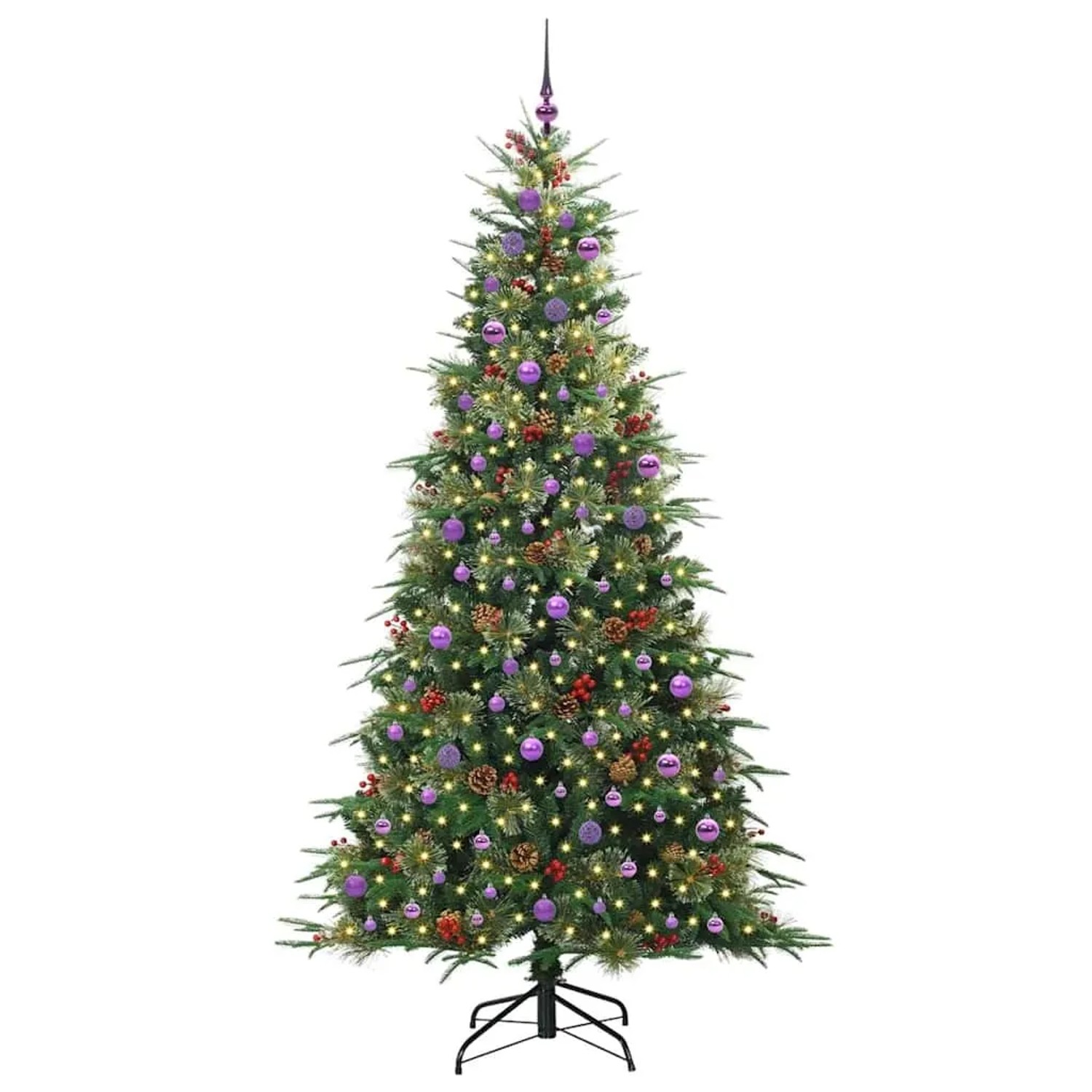 vidaXL Künstlicher Klappbarer Weihnachtsbaum Grün 240 cm PE und PVC 3397451