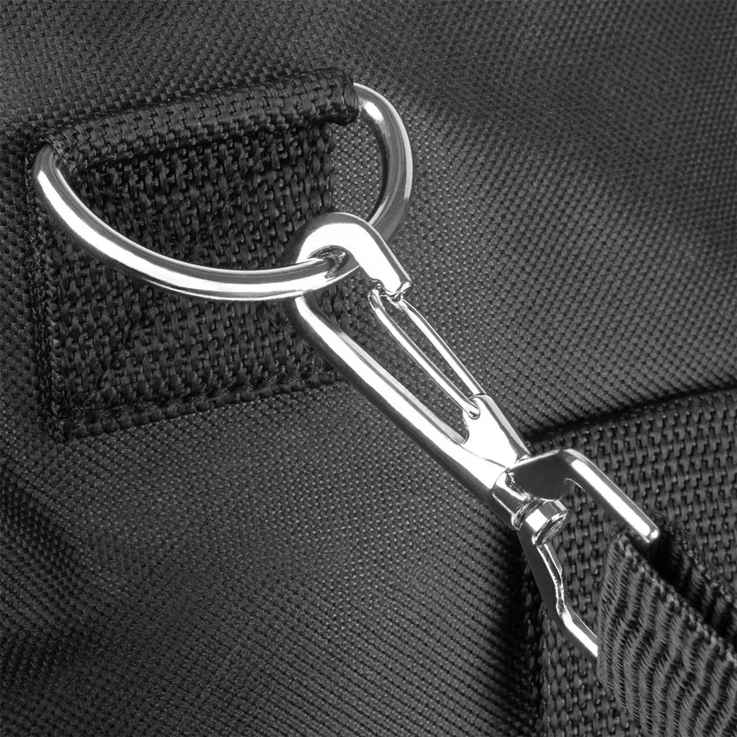 Detailaufnahme: Karabinerhaken an STAHLWERK Werkzeugtasche XL, Teil einer Montagetasche.