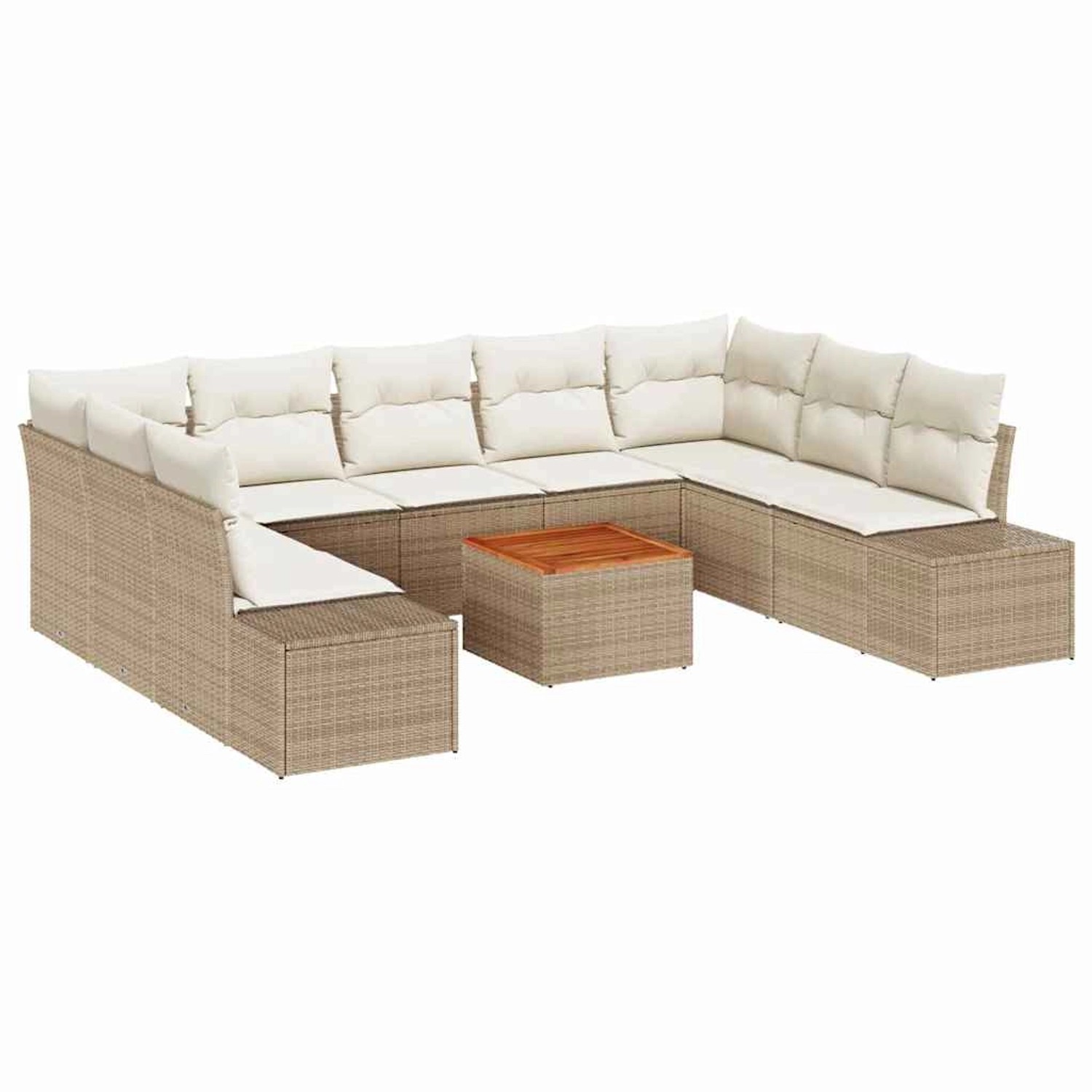 vidaXL Garten-Sofa-Set 10-Tlg Beige Weiß 3356671 günstig online kaufen